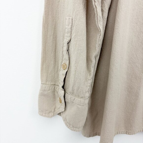 Scully CM8 Men's Lace-up Pullover Shirt Size M Sand Generous Fit Cotton Gauze - Picture 5 of 8